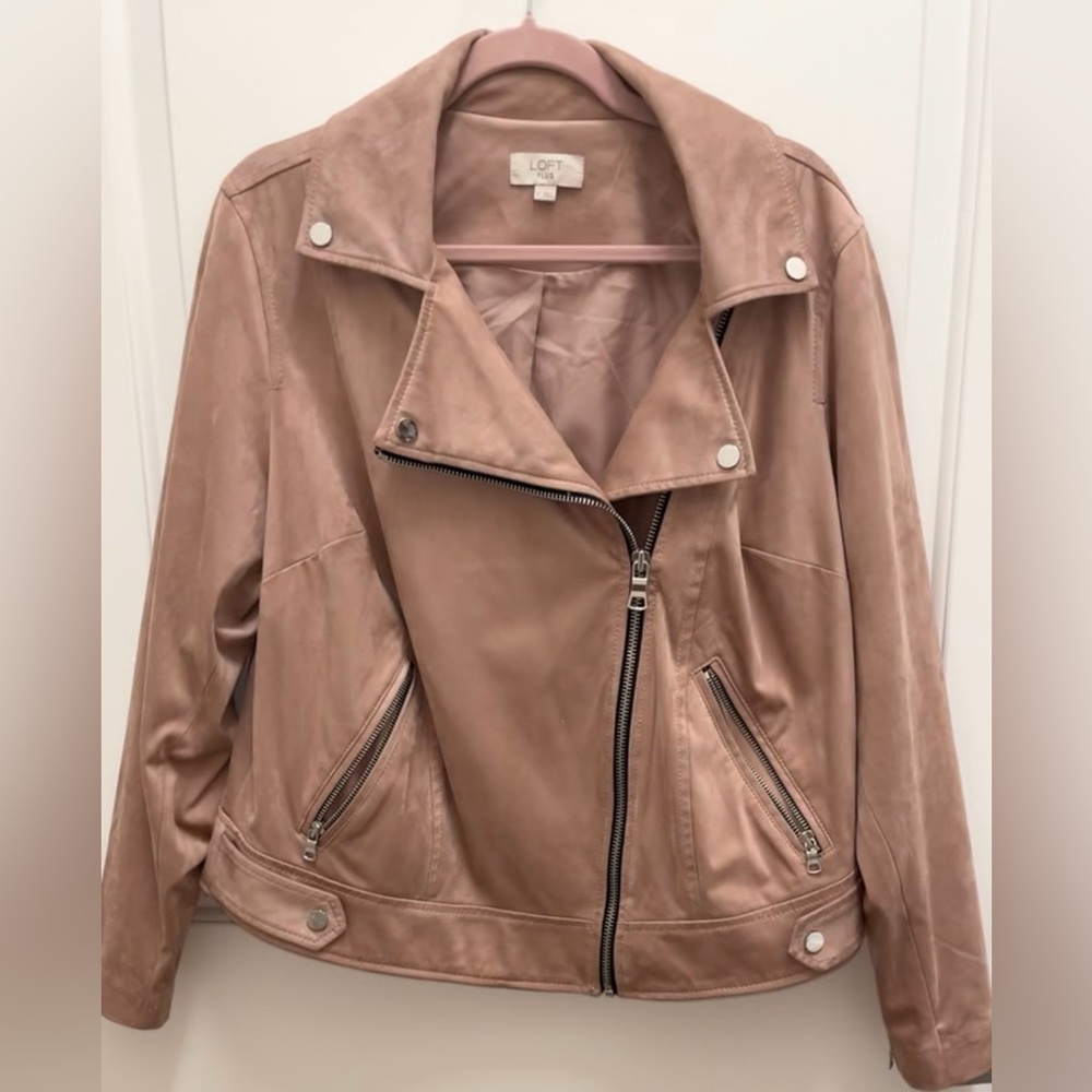 LOFT Brand New Suede Jacket Blush Pink, never worn.